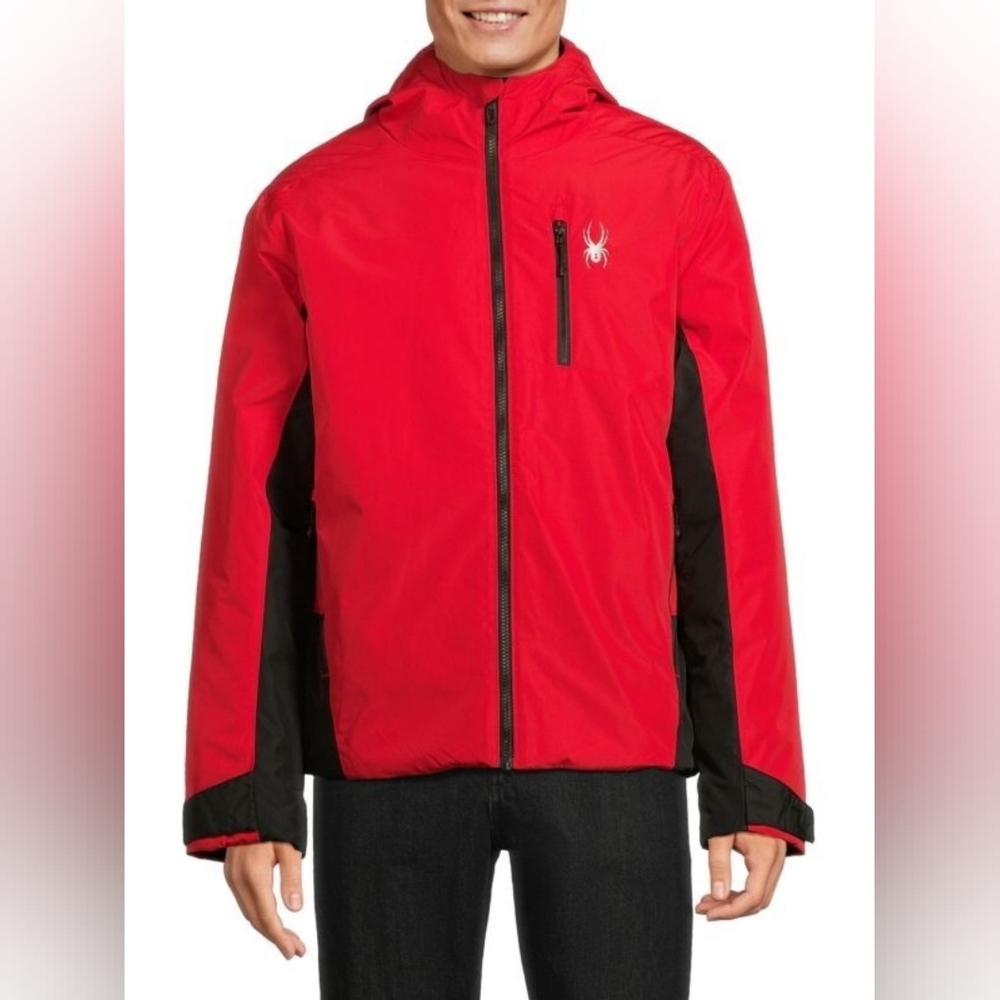 Spyder Men's City-To-Slope Full Zip Hooded Jacket-Red-NWT-Size Small